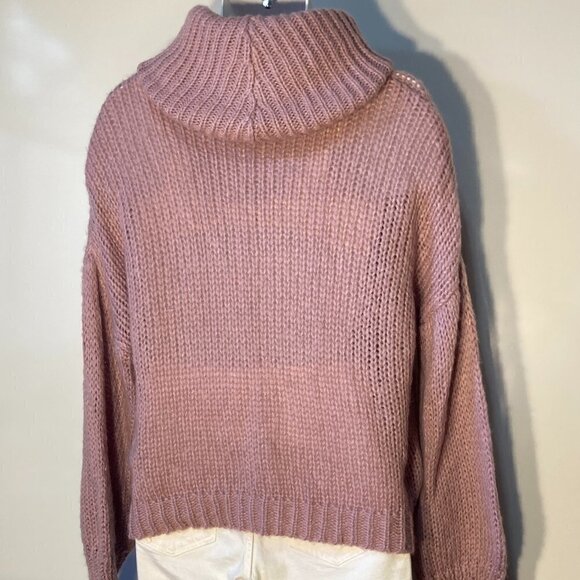Mustard Seed SZ S Lilac soft slouchy boxy oversized cowl neck sweater - Picture 3 of 7
